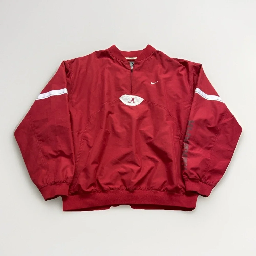 Nike Alabama Crimson Tide Windbreaker Pullover Mens XL Jacket 1/4 Zip Y2k Vtg
